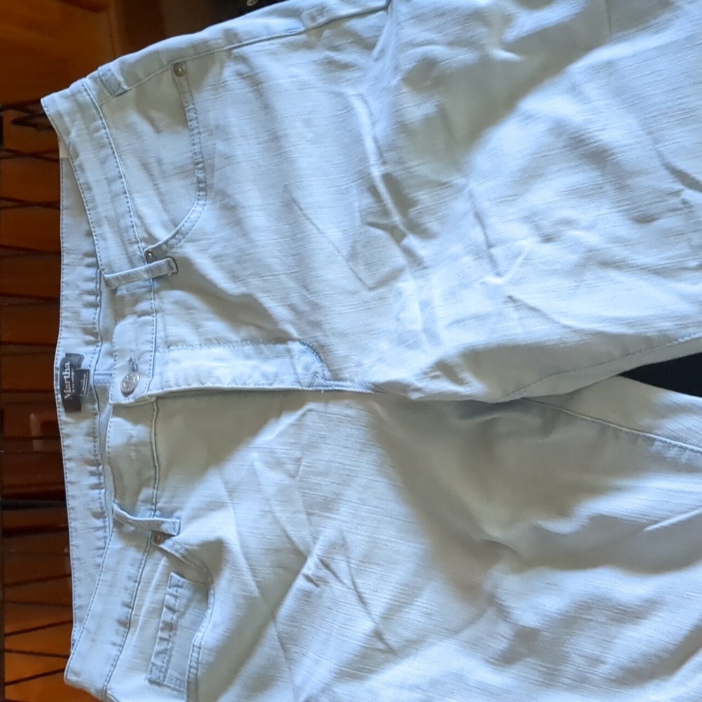 * 14 Martha Stewart slight stretch light blue Jeans  with laced cuffs